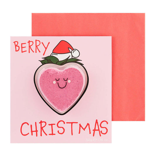 Strawberry Bath Bomb 'Berry Christmas' Card