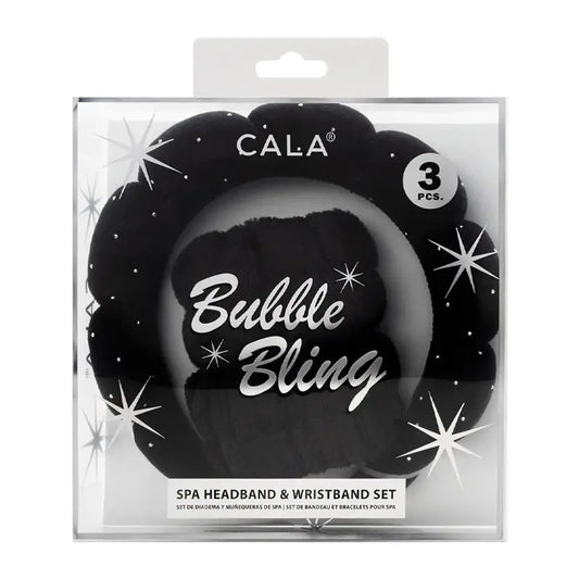 Cala - Black Spa Headband & Wristband Bling Set