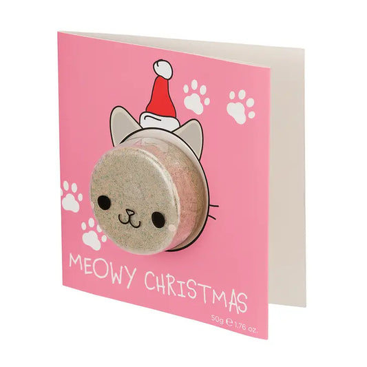 Raspberry Bath Bomb 'Meowy Christmas' Card