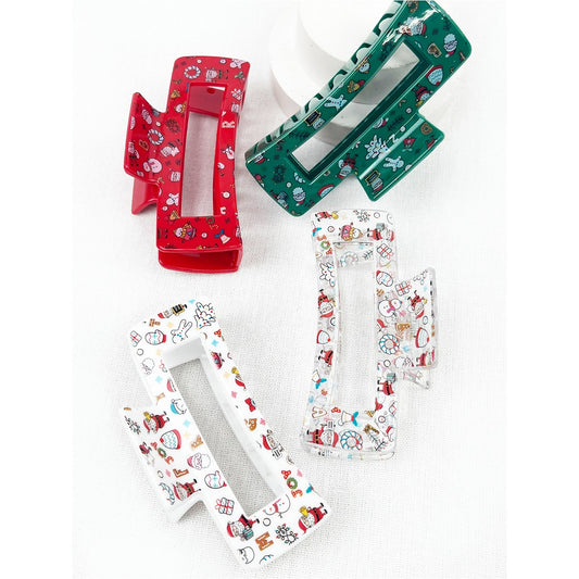 Christmas Design Patterns Jaw Claw Clip