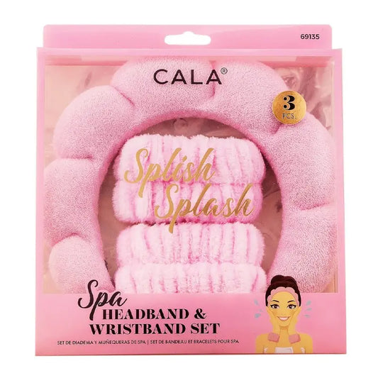 Cala - Pink Spa Headband & Wristband Set