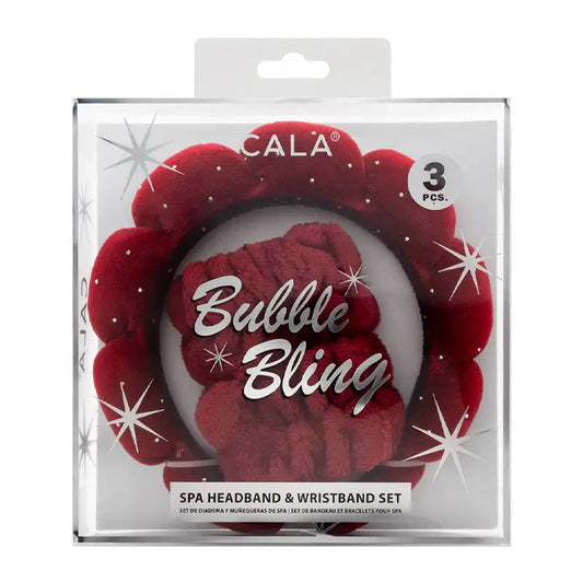 Cala - Red Spa Headband & Wristband Bling Set