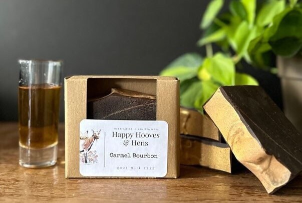 Happy Hooves and Hens Goat milk soap -  Caramel Bourbon